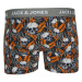 JACK & JONES Boxerky 'JACHugo Skulls'  tmavomodrá / jedľová / oranžová / biela