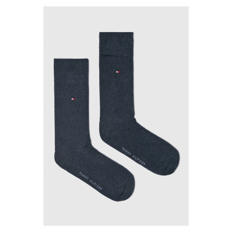Ponožky Tommy Hilfiger 2-pak pánske, tmavomodrá farba, 371111.