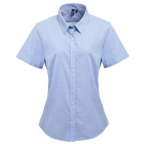Premier Workwear Dámska bavlnená košeľa s krátkym rukávom PR321 Light Blue -ca. Pantone 7451