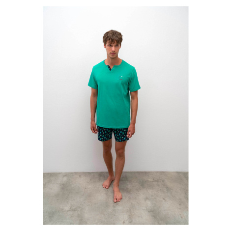 Pánske krátke pyžamo 16660 - Vamp zeleno-modrá