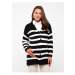 LC Waikiki V-Neck Striped Long Sleeve Maternity Knitwear Cardigan