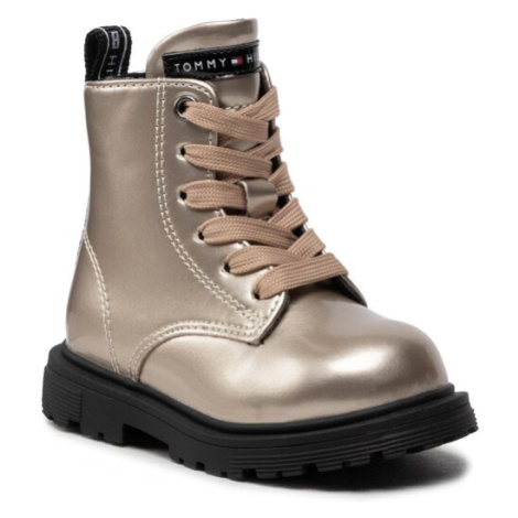 Tommy Hilfiger Outdoorová obuv Lace-Up Bootie Platinum T1A5-32373-1483 M Zlatá
