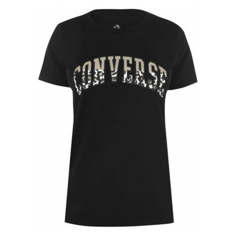 Converse Twisted Varsity Pattern Classic T-Shirt-M čierne 10018432-A01-M