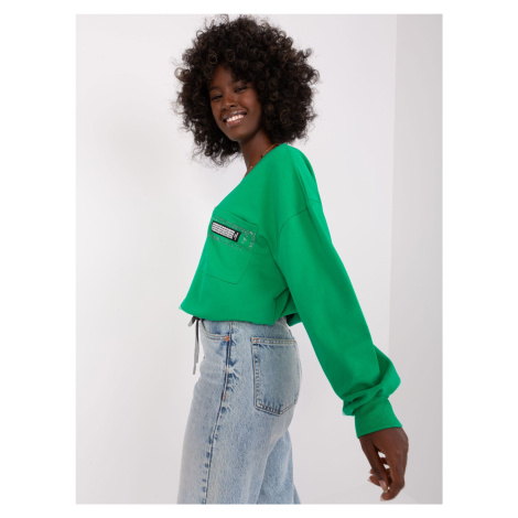 Green short blouse with pocket