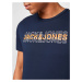 JACK & JONES Tričko 'ACCOUNT'  námornícka modrá / oranžová / biela