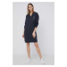 Bavlnené šaty Armani Exchange tmavomodrá farba, mini, oversize