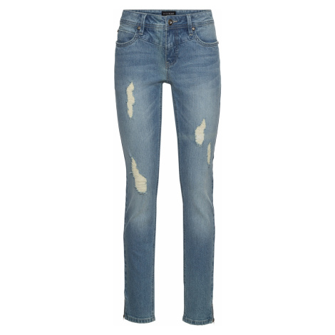 Strečové džínsy so zipsom bonprix