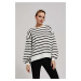 Striped sweatshirt with fluffy sleeves