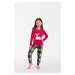 Girls' pyjamas Zonda, long sleeves, long legs - amaranth/print