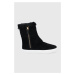 Semišové topánky Lauren Ralph Lauren dámske, čierna farba, na plochom podpätku, zateplené
