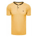 Pánske žlté basic tričko s gombíkmi