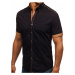 Čierna pánska elegantná košeľa s krátkymi rukávmi BOLF 6513