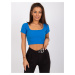 MODRÝ DÁMSKY CROP TOP S KRÁTKYMI RUKÁVMI RV-TS-7538.12P-BLUE