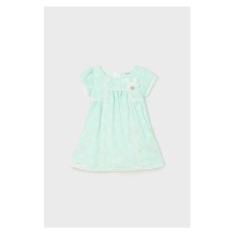 Šaty pre bábätká Mayoral tyrkysová farba, mini, áčkový strih