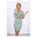 Fitted dress with a neckline under the bust dark mint