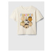 Krémové detské tričko s motívom GAP & Peanuts Snoopy