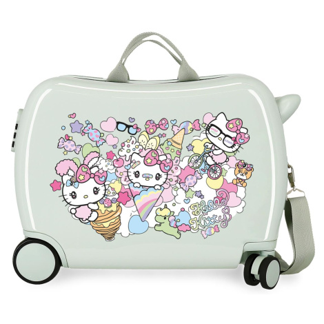 Detský kufor na kolieskach - odrážadlo - Hello Kitty - 34L
