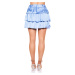 Sexy Satin Mini Skirt with Frills babyblue Einheitsgroesse