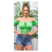 Sexy Koucla Off-Shoulder crop top green Einheitsgroesse