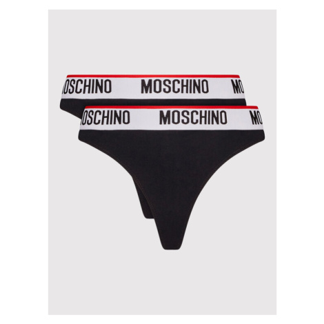 MOSCHINO Underwear & Swim Súprava 2 kusov stringových nohavičiek 4744 9003 Čierna