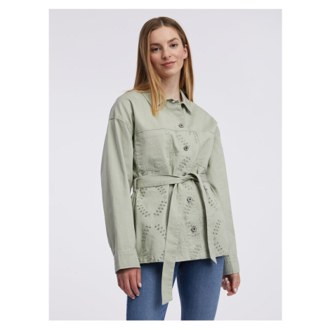 Orsay Light green women's patterned denim jacket - Women's