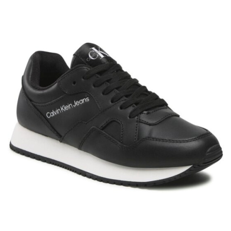 Calvin Klein Jeans Sneakersy Retro Runner Low Lth-Tpu Wn YW0YW00787 Čierna