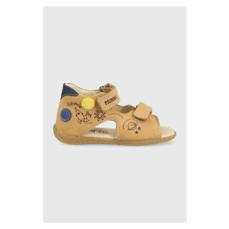 Detské kožené sandále Primigi béžová farba
