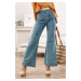 Wide denim trousers with high waist