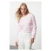 Trendyol Powder Soft Texture Crop Stone Embroidered Knitwear Sweater