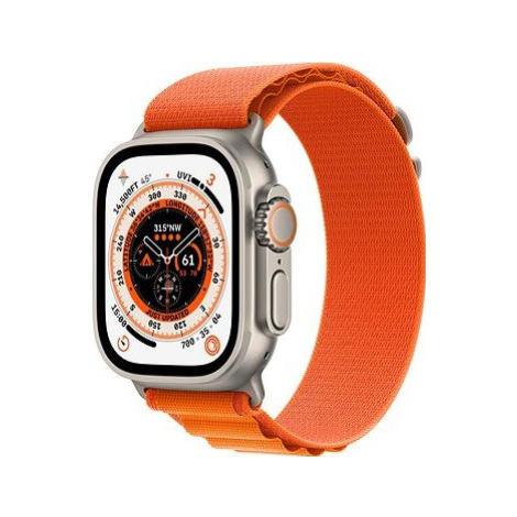 Apple Watch Ultra 49 mm titánové puzdro s oranžovým alpským ťahom – Small