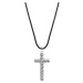 Rebel & Rose NL028-S-70 Unisex Necklace - Studded Cross Black