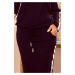 Černé sportovní dámské šaty s kapsičkami a lampasy model 14449215 XS - numoco