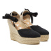 Manebi Espadrilky La Havana Heart-Shaped Wedge Espadrilles O 7.9 WH Čierna