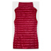 Krátka prešívaná dámska vesta v bordovej farbe (5M702-6) Červená