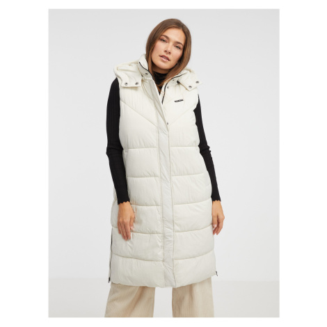 Women's Cream Long Quilted Cardigan Pepe Jeans Mercy - Women