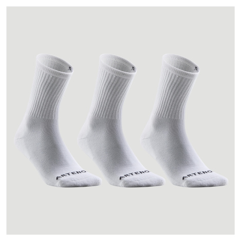 Športové ponožky RS 100 vysoké 3 páry biele ARTENGO