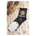 Women's Shiny Christmas Socks Black