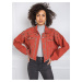 Brick red thick denim jacket