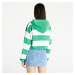 Mikina Tommy Jeans Crop Stripe 1/4 Zip Hoodie Coastal Green