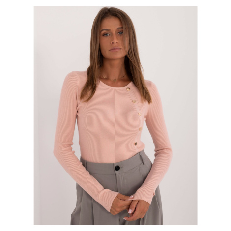 Light pink classic long sleeve sweater