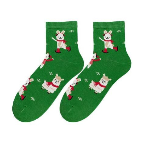Bratex 2988 X-Mass Socks Women's Socks 36-41 green/lurex d-035