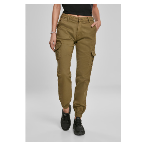 Women's high-waisted cargo trousers summer olive Urban Classics