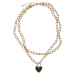 Necklace with heart padlock - golden color