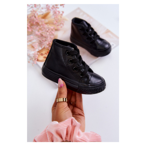 Boto Detské kožené tenisky Black Marney