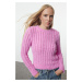 Trendyol Pink Thin Transparent Look Knitwear Sweater