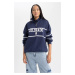 DEFACTO Oversize Fit Half Zipper Thick Sweatshirt