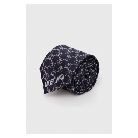 Hodvábna kravata Moschino tmavomodrá farba, M5725 55061