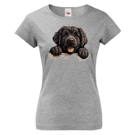 Dámské tričko s potlačou Novofundlandský pes - tričko pre milovníkov psov