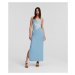 Šaty Karl Lagerfeld Karl Charm Satin Dress Cashmere Blue