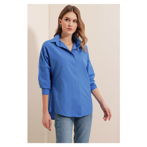 Bigdart 3900 Oversize Long Basic Shirt - B.blue